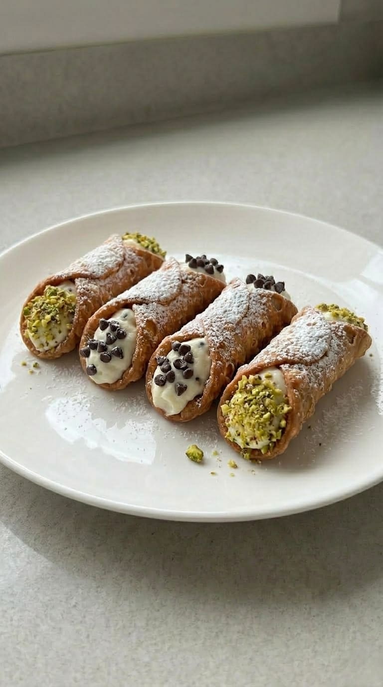 Classic Italian Cannoli with Creamy Ricotta Filling