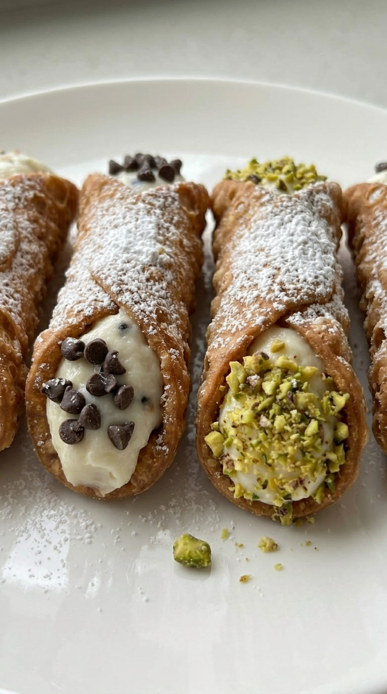 Classic Italian Cannoli with Creamy Ricotta Filling