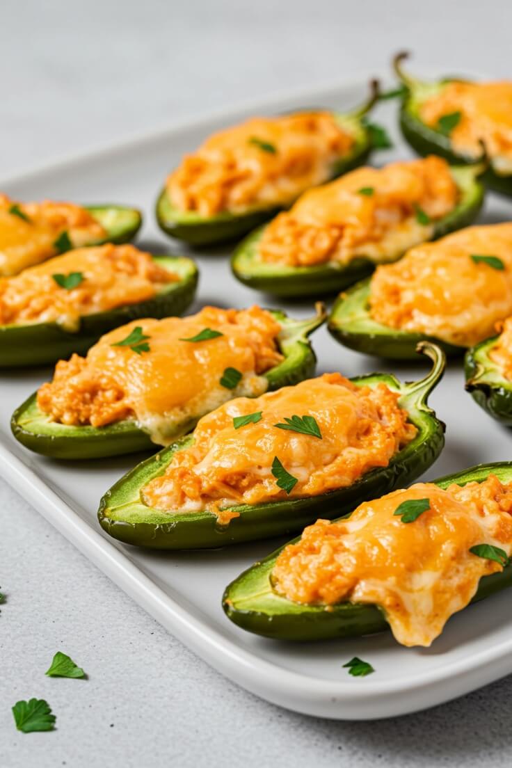 Cheesy Buffalo Chicken Jalapeño Poppers – Game Day Snack