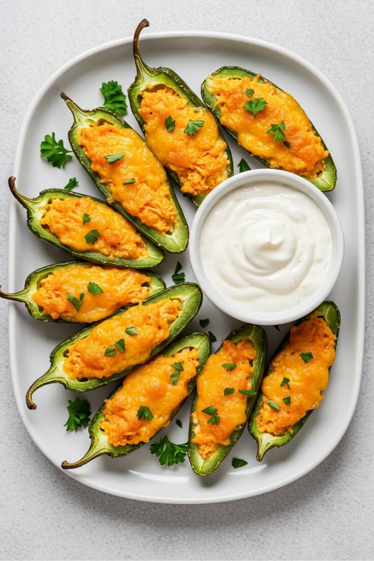 Cheesy Buffalo Chicken Jalapeño Poppers – Game Day Snack