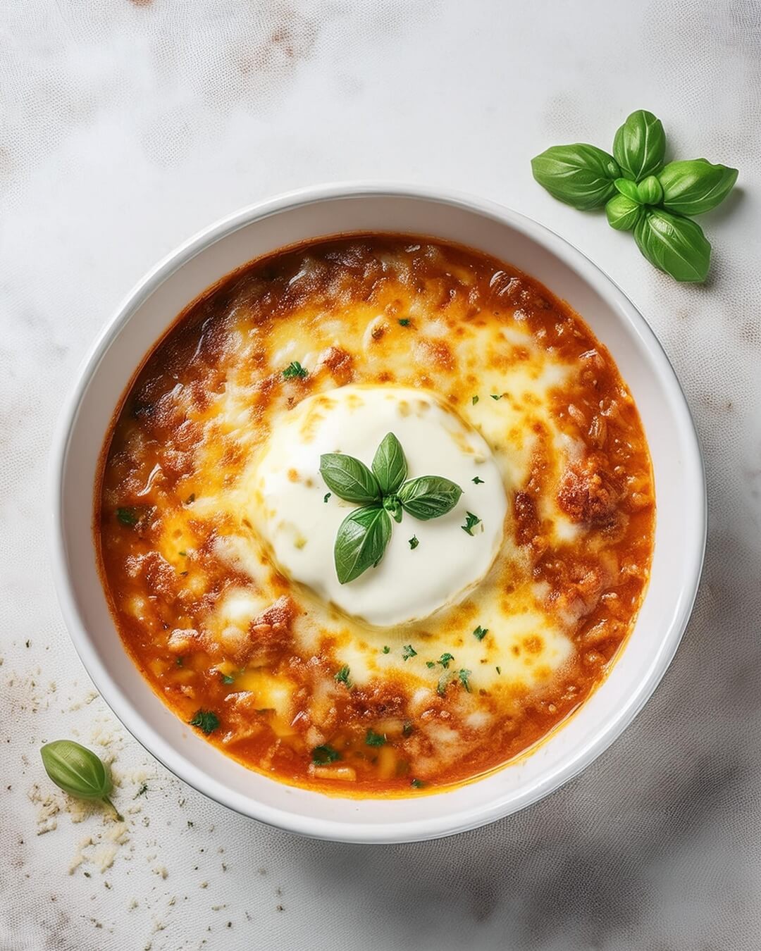 Cheesy Creamy Lasagna Soup combines savory sausage, hearty tomatoes, tender pasta, and a rich blend of cheeses, finished with a touch of fresh basil for a comforting Italian twist!