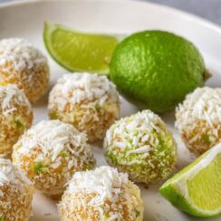 Key Lime Pie Energy Bites are tangy, naturally sweet, and packed with cashews, dates, and coconut—perfect for a refreshing, healthy snack on the go!