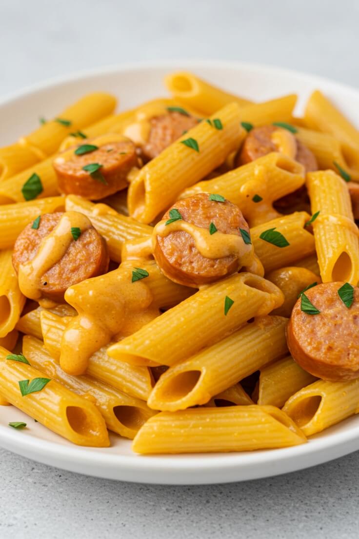 Creamy Pumpkin Pasta with Italian Sausage Recipe