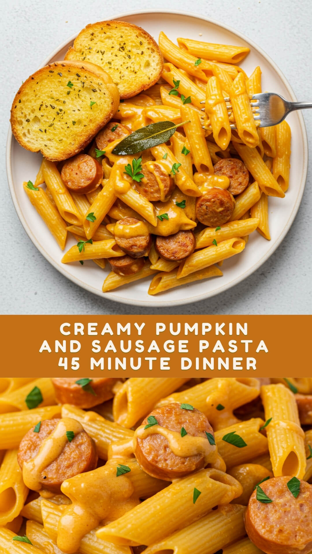 Creamy Pumpkin Pasta with Italian Sausage Recipe