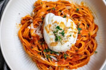 This Creamy Red Pepper Pasta is silky, savory, and packed with flavor from roasted peppers, garlic, and fresh herbs, finished with burrata for an irresistible touch!