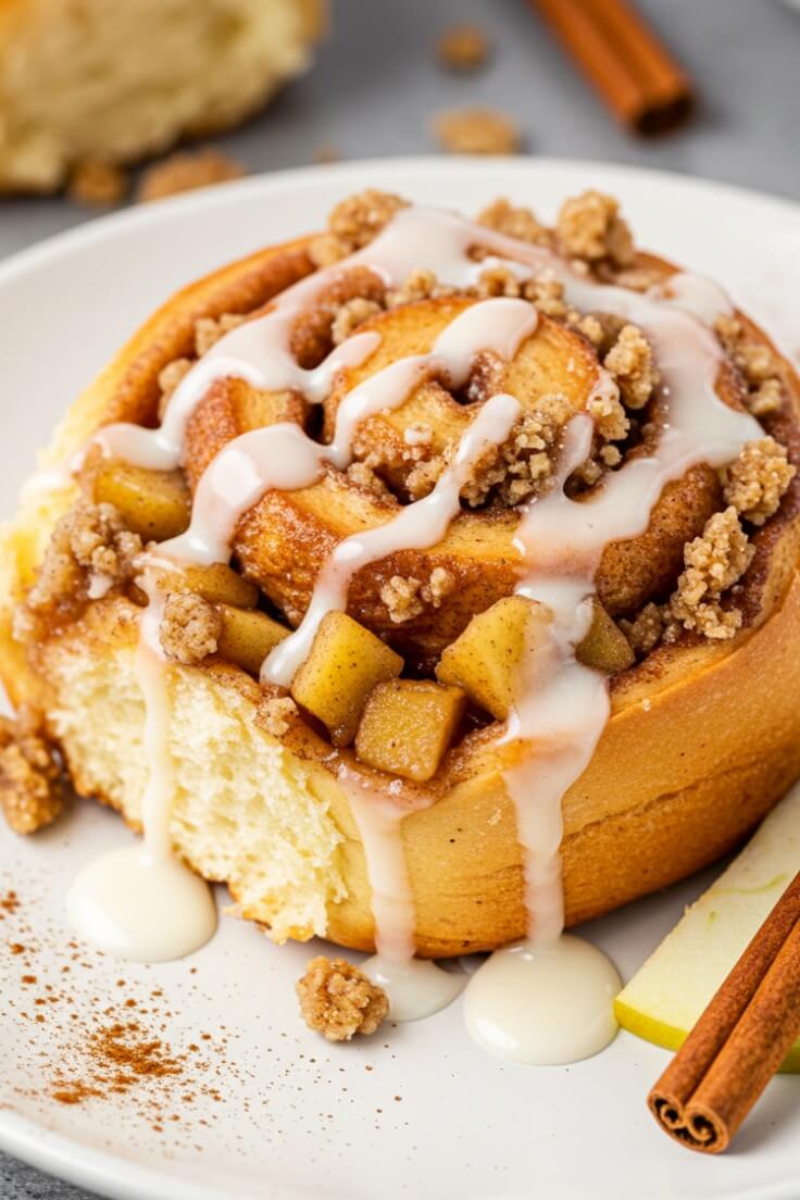 Apple Crisp Cinnamon Rolls – Easy Fall Dessert