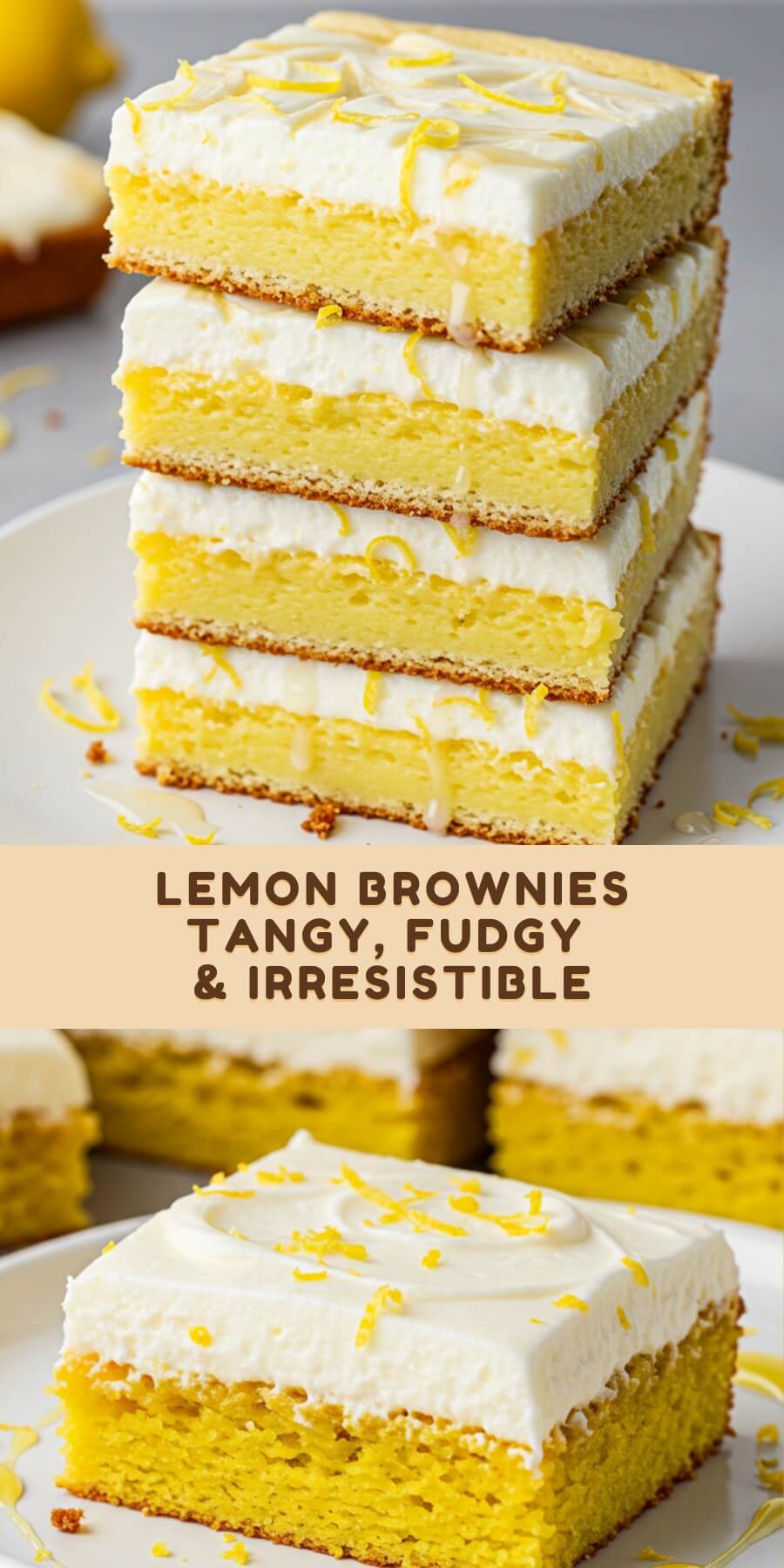 Soft, zesty, and sweet, these easy lemon brownies are finished with a simple lemon glaze—no fuss, all flavor!
