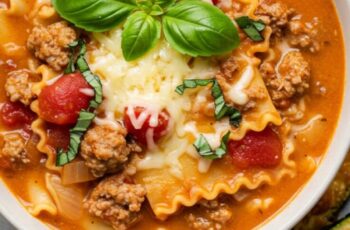 Cheesy Creamy Lasagna Soup is a delightful and comforting dish that combines all the flavors of traditional lasagna in a rich and creamy soup.