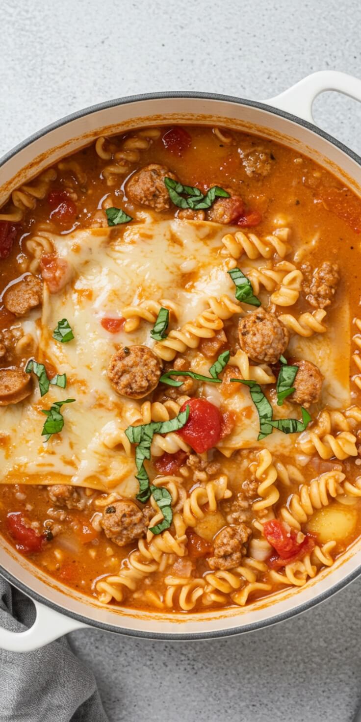 Cheesy Creamy Lasagna Soup is a delightful and comforting dish that combines all the flavors of traditional lasagna in a rich and creamy soup.