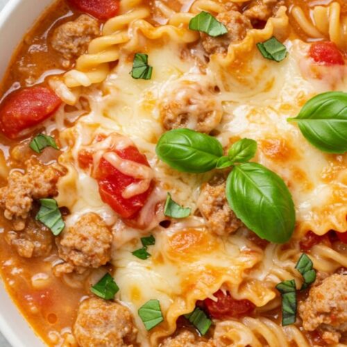 Cheesy Creamy Lasagna Soup is a delightful and comforting dish that combines all the flavors of traditional lasagna in a rich and creamy soup.