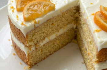 Soft and Fluffy Orange Cake with Tangy Cream Cheese Frosting