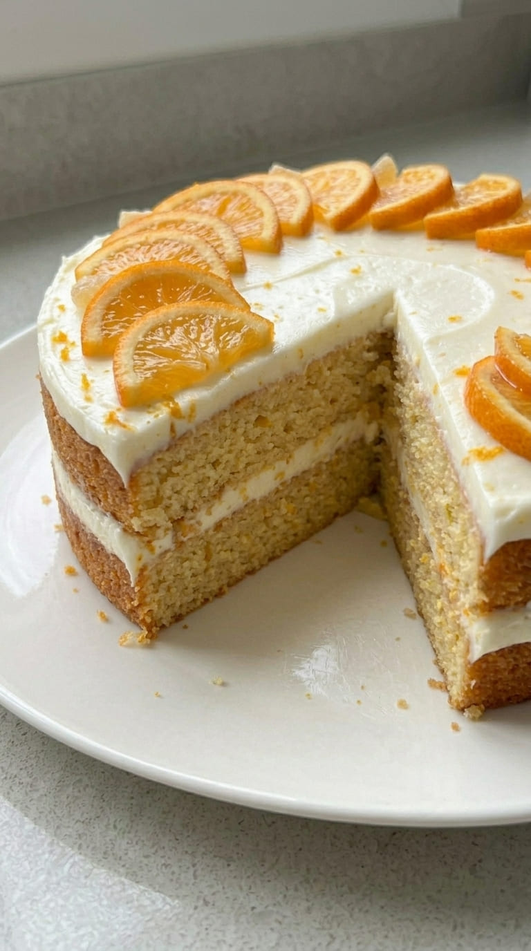 Soft and Fluffy Orange Cake with Tangy Cream Cheese Frosting