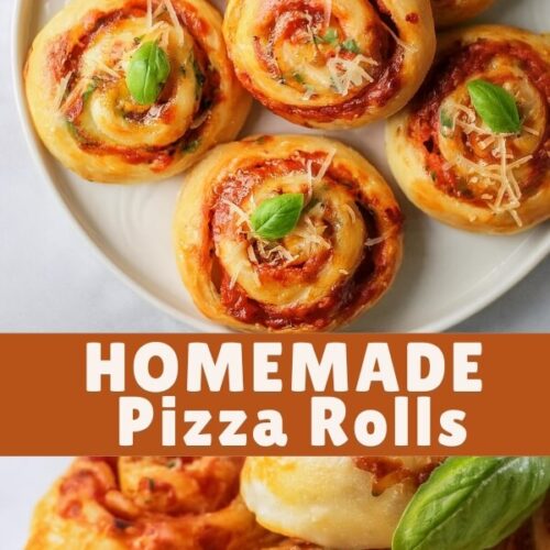 These Pizza Rolls are loaded with gooey mozzarella, zesty sauce, and optional pepperoni, all wrapped in soft pizza dough and baked to perfection. The ultimate snack!