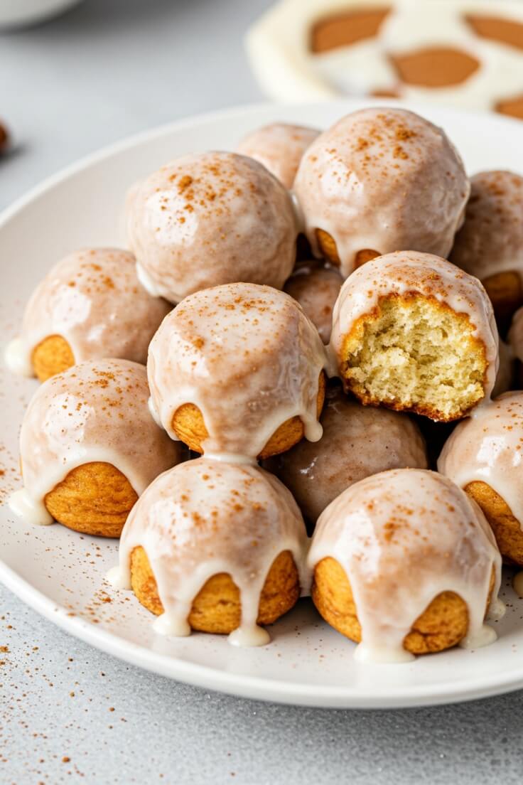 Mini cinnamon roll bites with gooey centers, swirled perfection, and topped with vanilla glaze—easy to make and perfect for breakfast or snack!