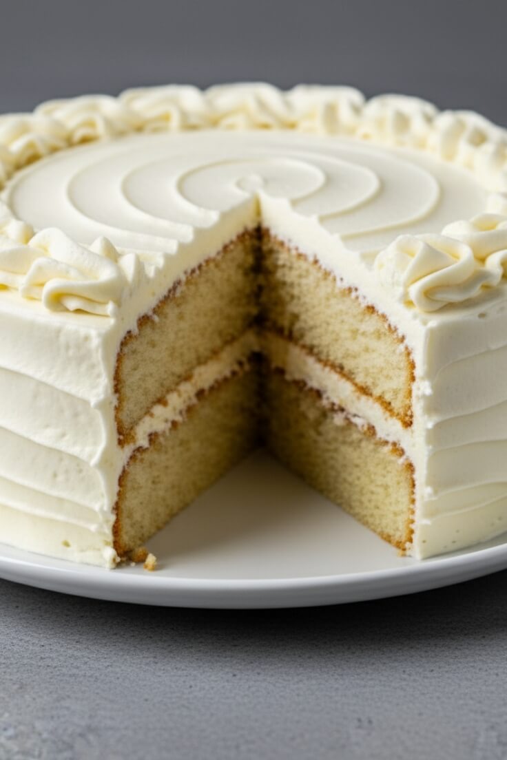 Classic White Cake with Vanilla Frosting