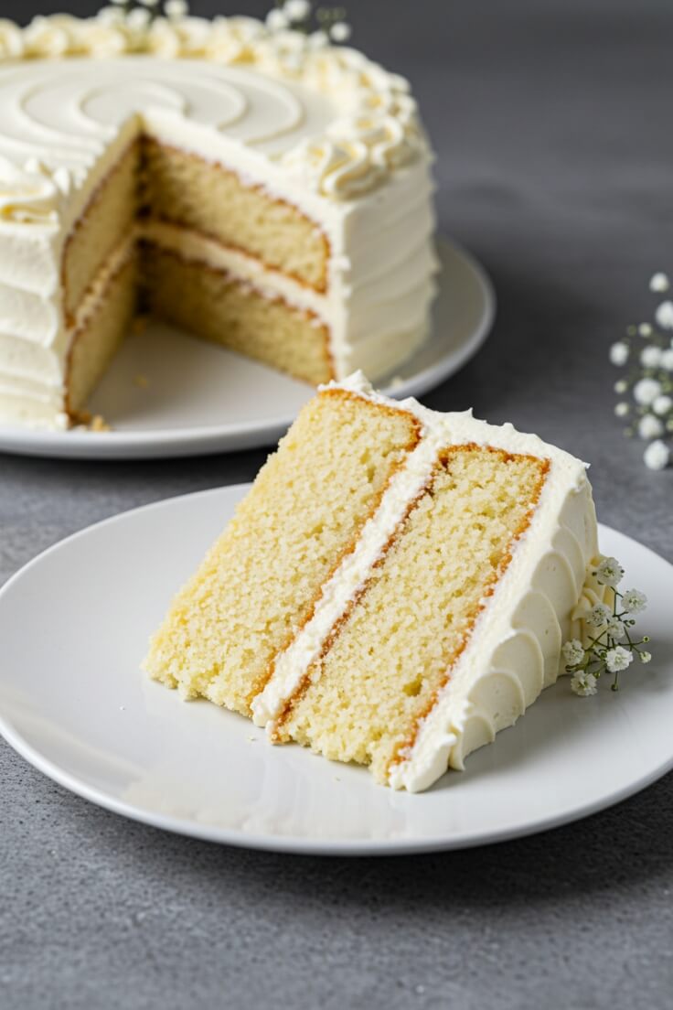 Classic White Cake with Vanilla Frosting