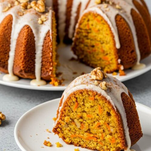 Homemade Carrot Bundt Cake with Sweet Glaze