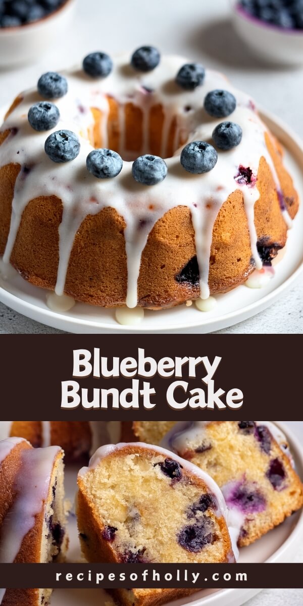 This Blueberry Bundt Cake is buttery, soft, and packed with juicy berries, finished with a sweet vanilla glaze that melts in your mouth!