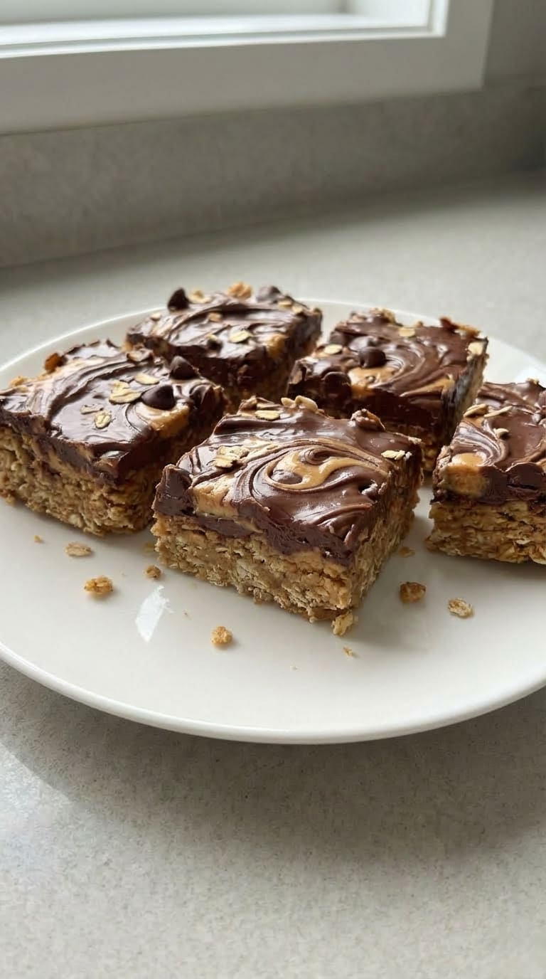 Chocolate Peanut Butter Oatmeal Bars – Easy & Delicious