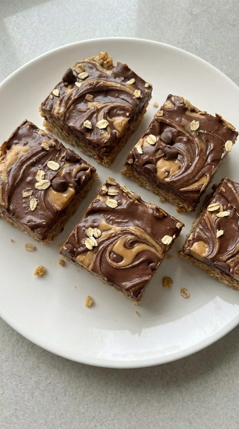 Chocolate Peanut Butter Oatmeal Bars – Easy & Delicious