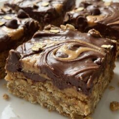 Chocolate Peanut Butter Oatmeal Bars – Easy & Delicious