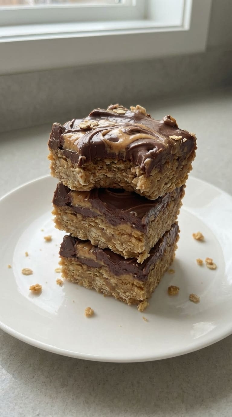 Chocolate Peanut Butter Oatmeal Bars – Easy & Delicious