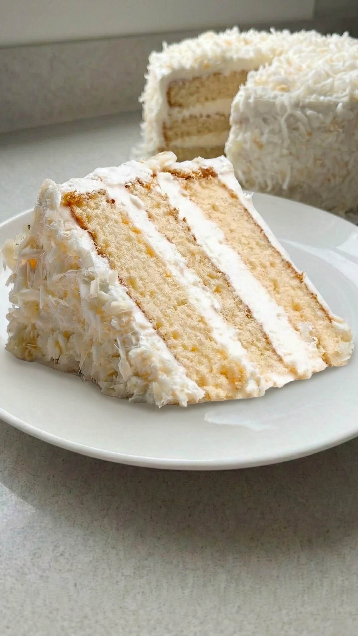 Coconut Cake With Coconut Cream Buttercream