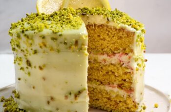 This Lemon Pistachio Cake with lemon frosting is sunshine in every bite—gluten-free and flavor-packed!