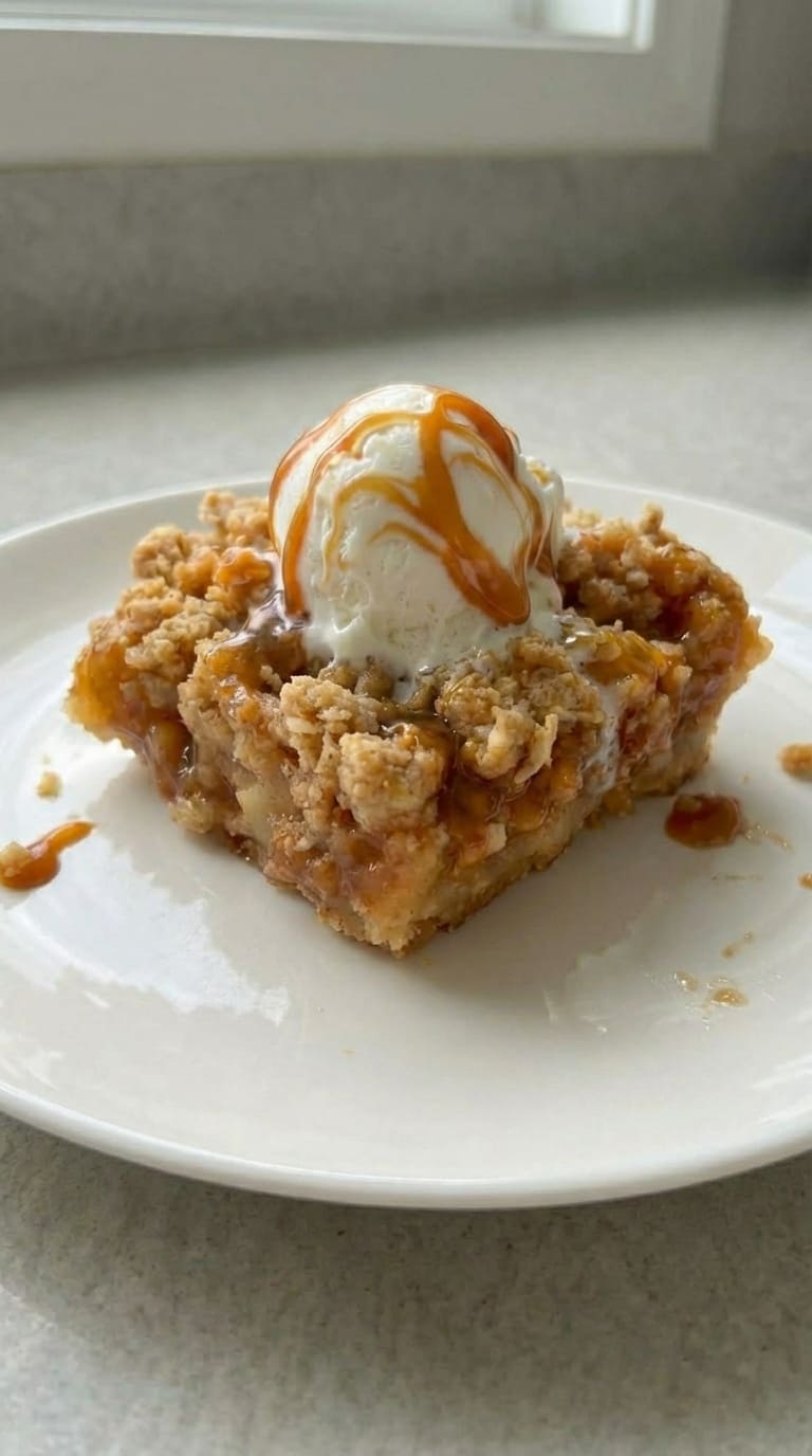 Easy Apple Crumb Bars with Caramel (So Good!)