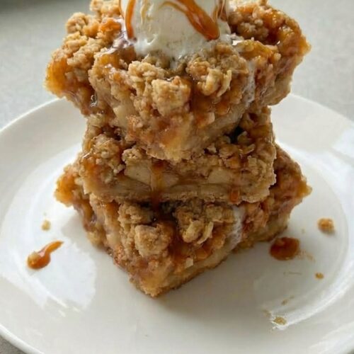 Easy Apple Crumb Bars with Caramel (So Good!)