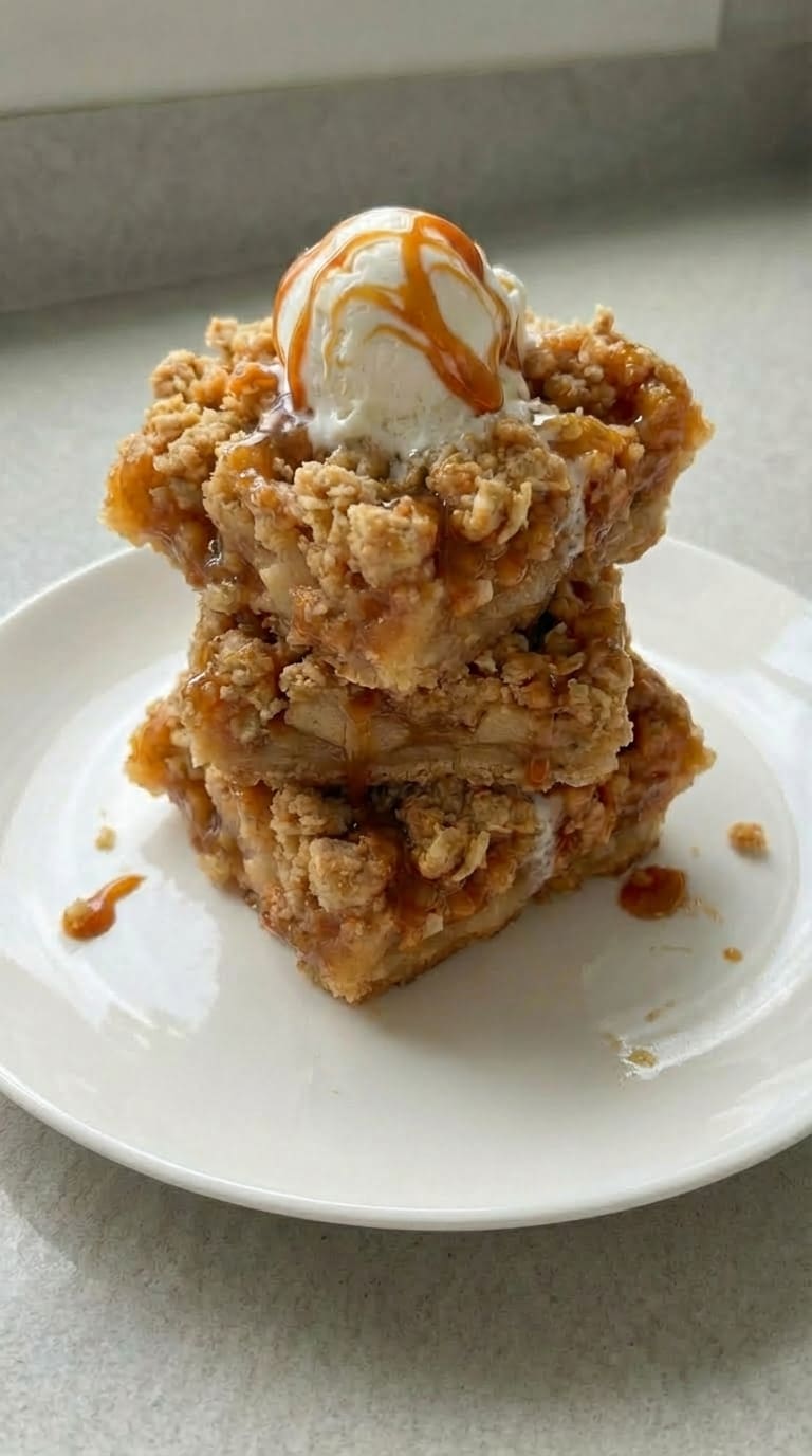 Easy Apple Crumb Bars with Caramel (So Good!)