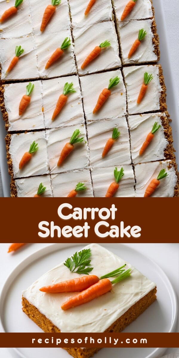 This Carrot Sheet Cake is moist, fluffy, and topped with a dreamy cream cheese frosting—you need this in your life 🥕🍰