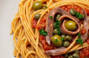 Classic Pasta Puttanesca Recipe with Capers and Anchovies