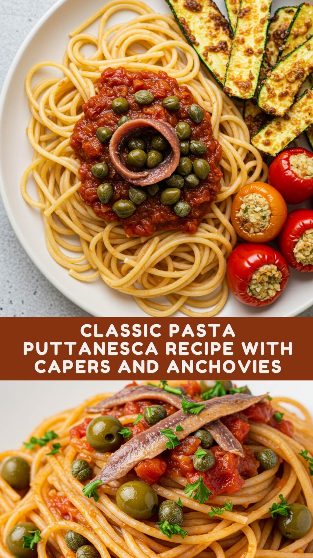 Classic Pasta Puttanesca Recipe with Capers and Anchovies