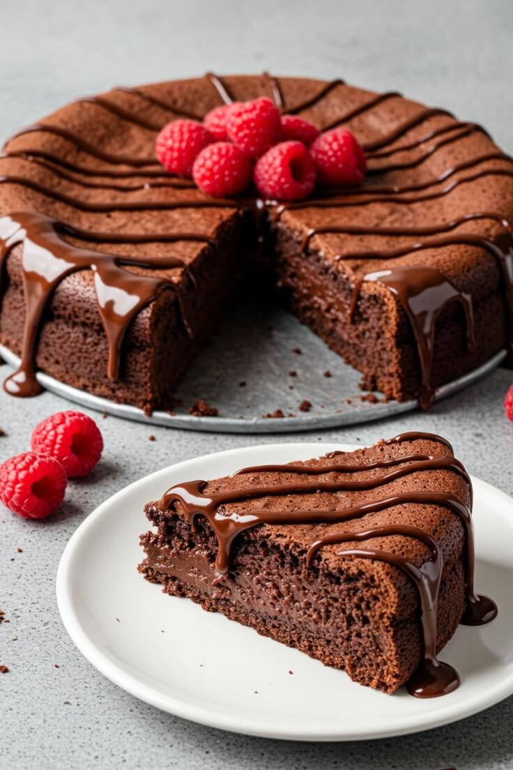 This flourless chocolate cake is decadently rich and fudgy, naturally gluten‑free, and topped with a glossy ganache—simply amazing for any chocolate lover.