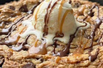 Homemade Peanut Butter Chocolate Chip Skillet Cookie – Perfect for Sharing