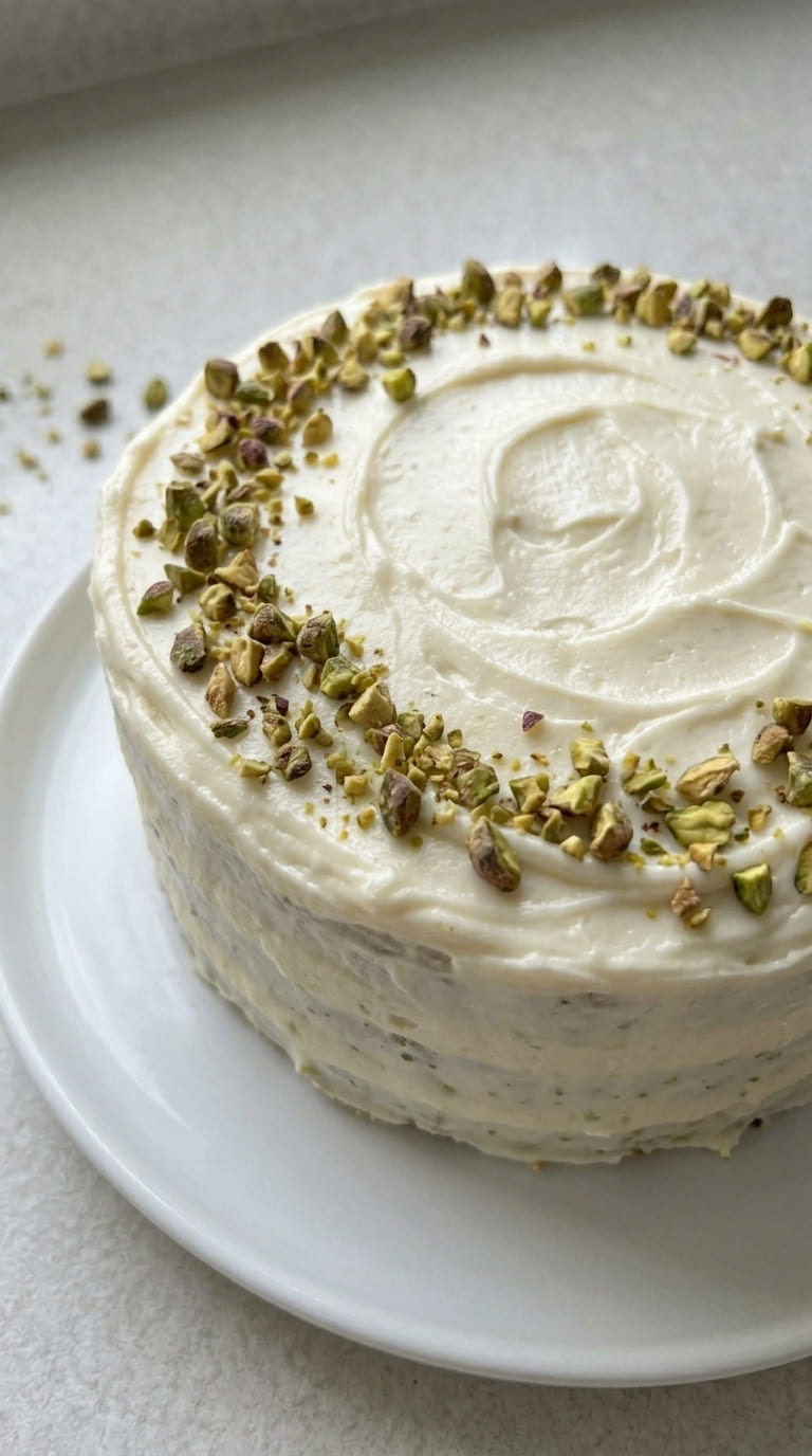 Pistachio Cake with Cream Cheese Frosting – Moist & Delicious