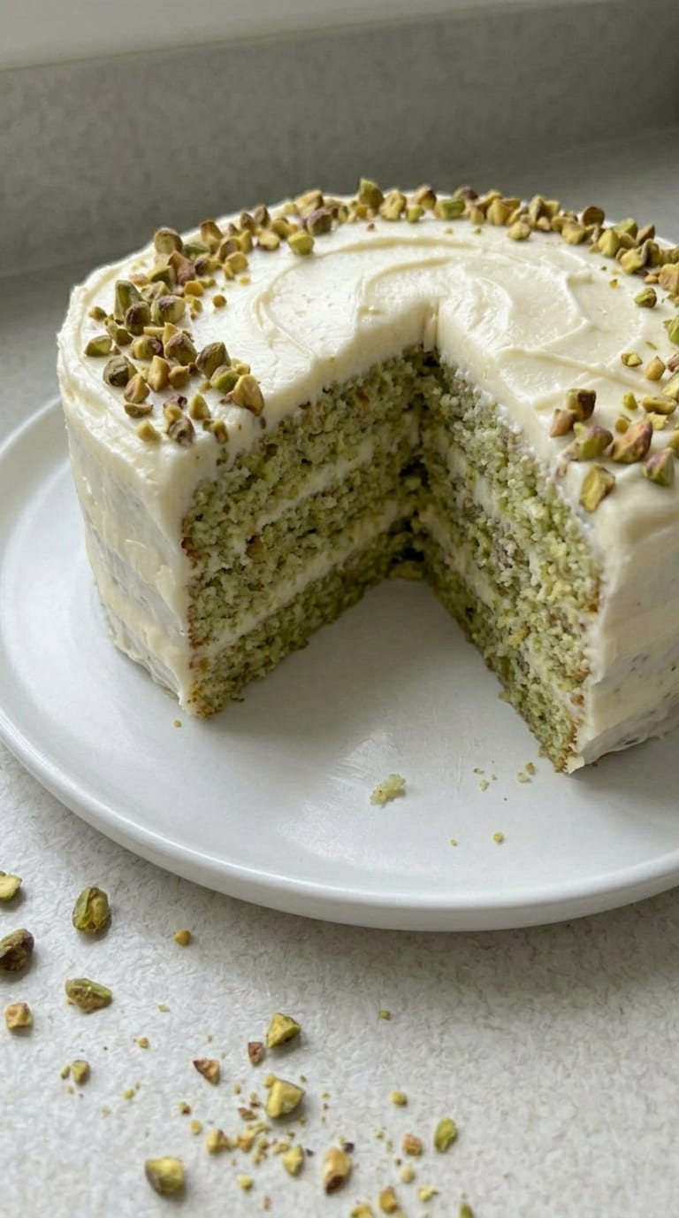 Pistachio Cake with Cream Cheese Frosting – Moist & Delicious