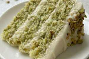 Pistachio Cake with Cream Cheese Frosting – Moist & Delicious