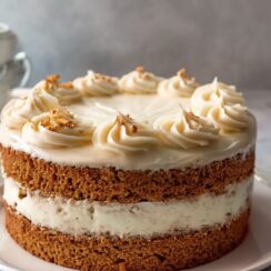 Warm, cozy, and irresistibly spiced! This moist Spice Cake is layered with dreamy cream cheese frosting—perfect for fall or any time of year 🎂🍂