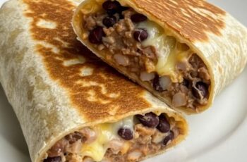 Bean and Cheese Burritos are a quick, comforting classic—loaded with creamy refried beans, melted cheese, and all your favorite toppings for the perfect bite! 🌯🧀🥑