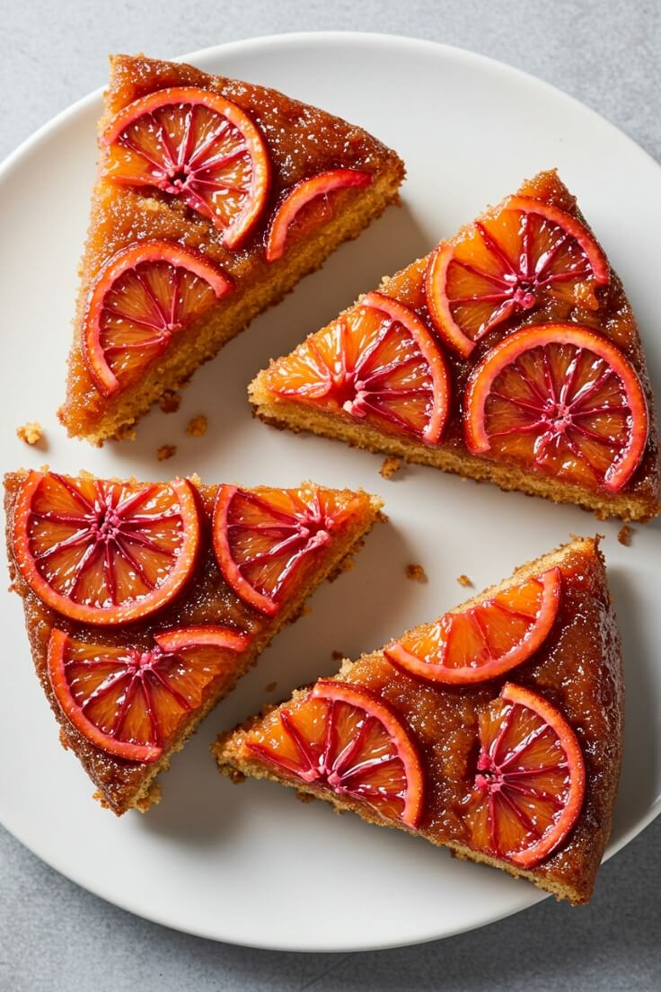 This Blood Orange Upside-Down Cake is a stunning showstopper! Juicy citrus, almond, and olive oil come together in every vibrant, buttery slice