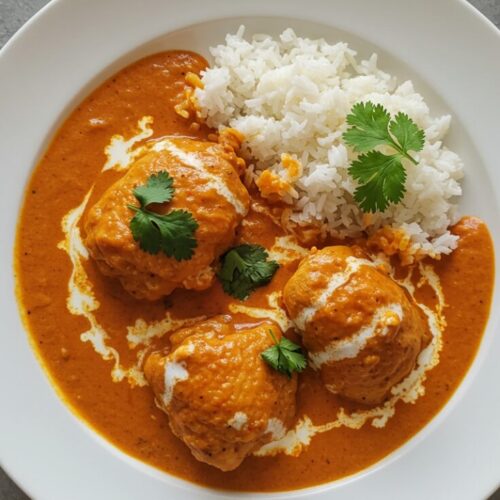 Butter Chicken is a creamy, spiced classic with tender marinated chicken, aromatic spices, and a velvety tomato-cream sauce that’s perfect with rice or naan.