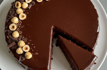 Chocolate Cake with Chocolate Ganache is a rich, single-layer dessert that delivers deep chocolate flavor with every bite.