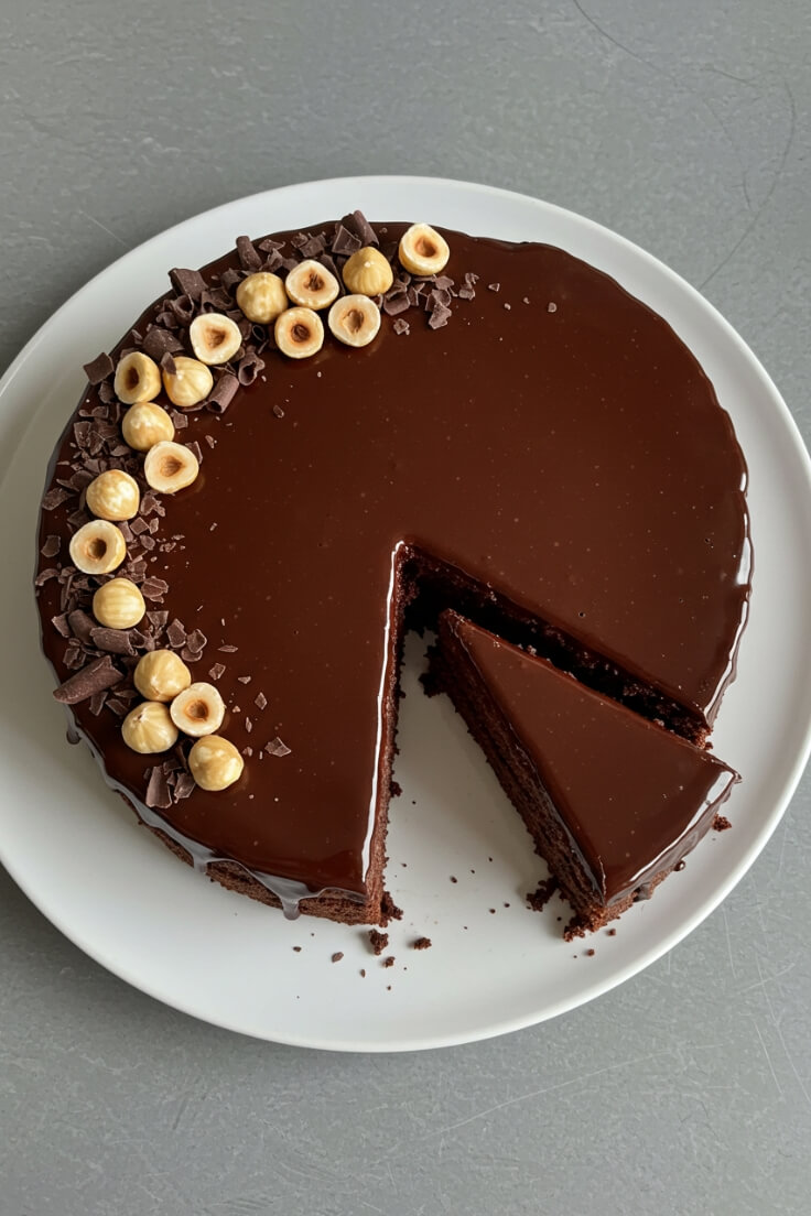 Chocolate Cake with Chocolate Ganache is a rich, single-layer dessert that delivers deep chocolate flavor with every bite.