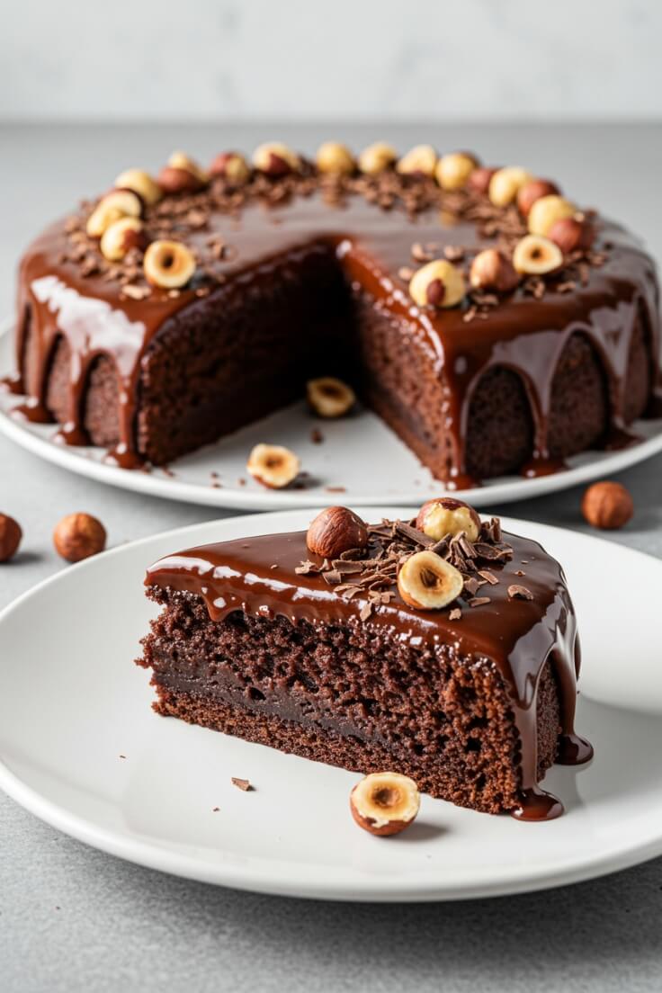 Chocolate Cake with Chocolate Ganache is a rich, single-layer dessert that delivers deep chocolate flavor with every bite.