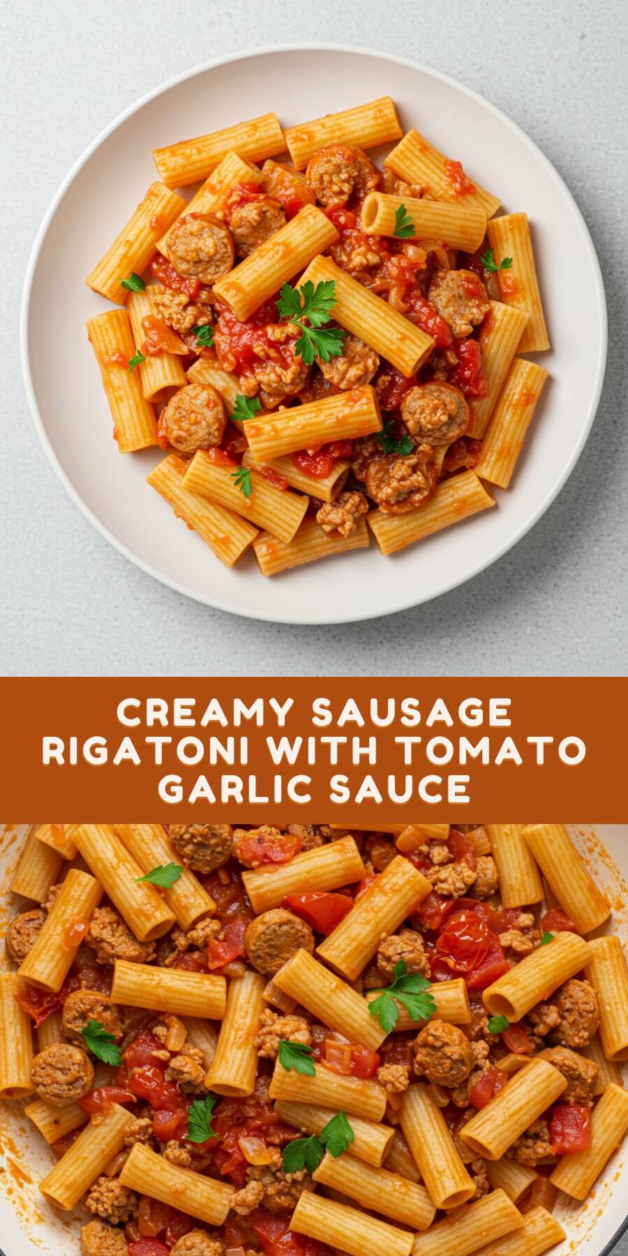 This creamy Sausage Rigatoni is packed with flavor—Italian sausage, garlic, and a rich tomato blend make it the perfect weeknight dinner.