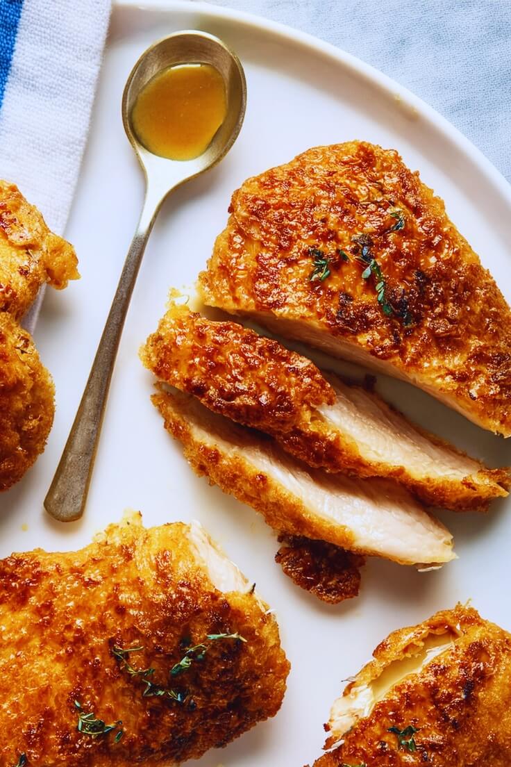 Crunchy Hot Honey Chicken is coated in crispy cornflakes and drizzled with spicy-sweet honey for the ultimate bold, juicy, flavor-packed bite