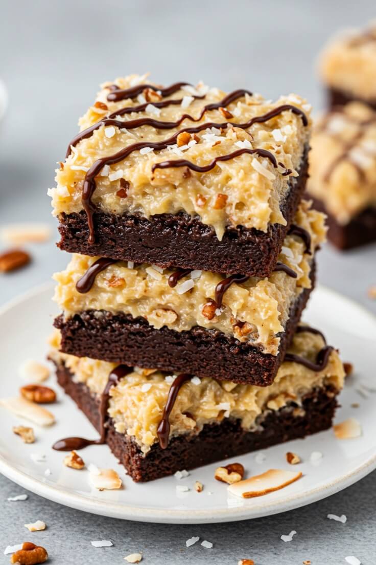 Fudgy German Chocolate Brownies Recipe