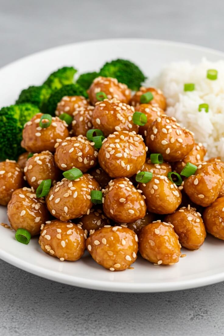 Crispy, juicy sesame chicken tossed in a sticky-sweet, garlicky sauce, served over fluffy jasmine rice and topped with scallions and sesame seeds